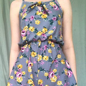 Blue Floral Romper